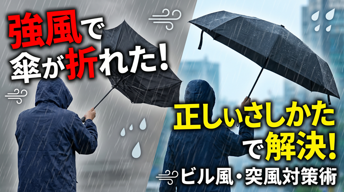 強風でも傘が折れない！