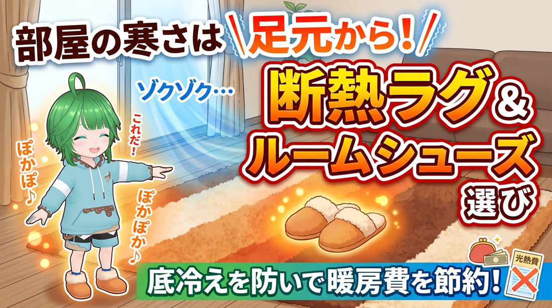 部屋の寒さは足元から！冷え込む秋のフローリングを快適にする「断熱ラグ＆ルームシューズ」選び